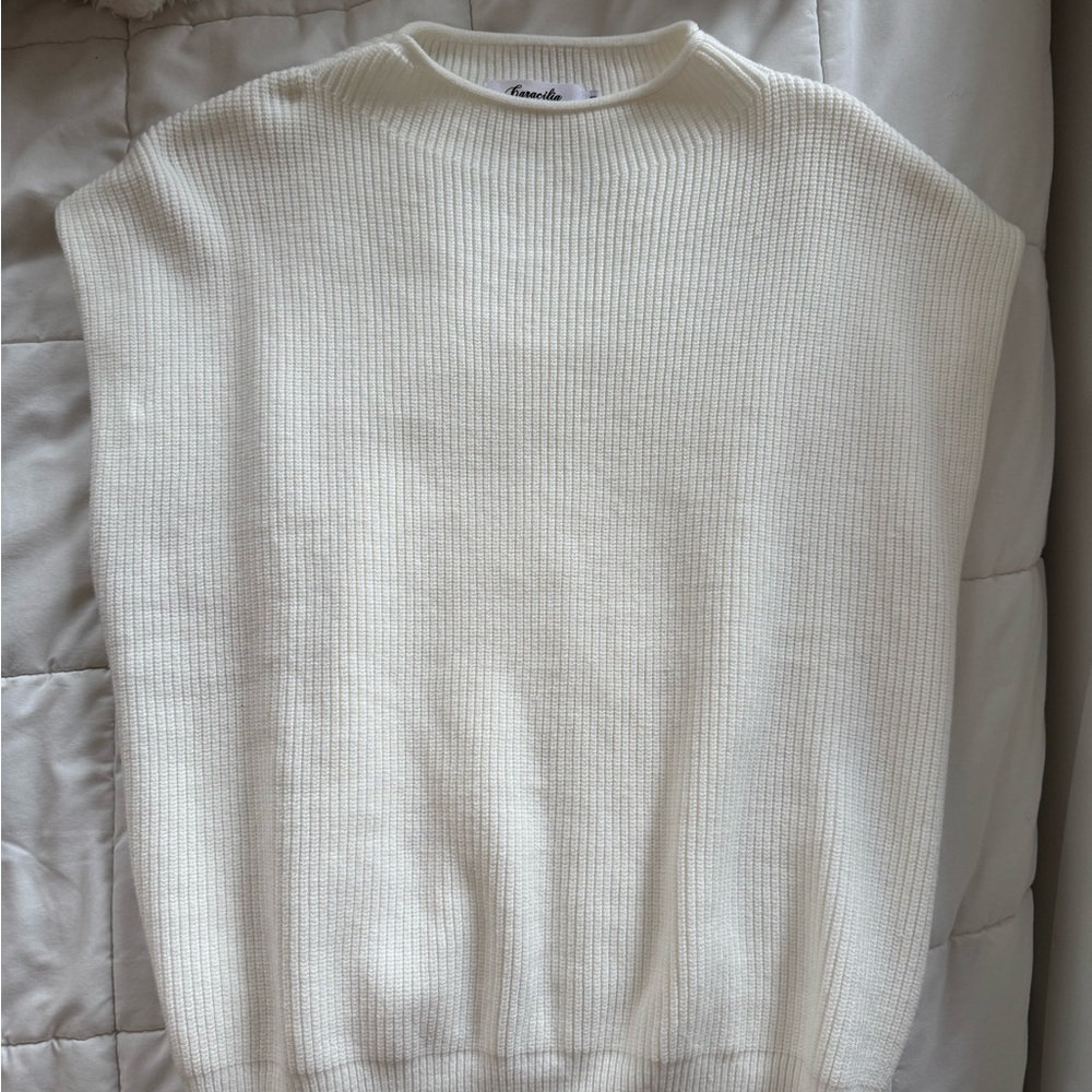 Classic high neck White Sweater